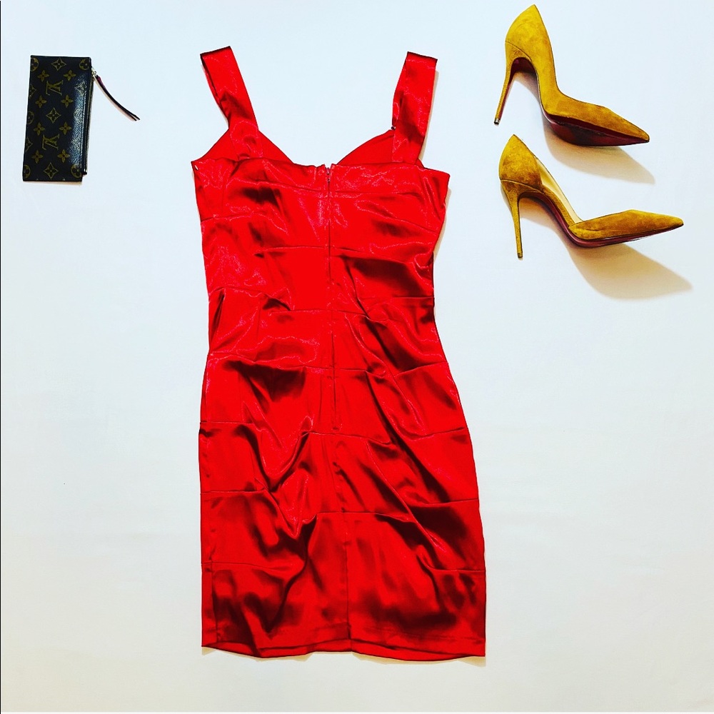 2/$24 Red Ruched Semi-Formal Dress - Picture 2 of 4